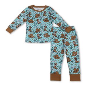 Cow boots howdy long sleeves top pants boys clothes