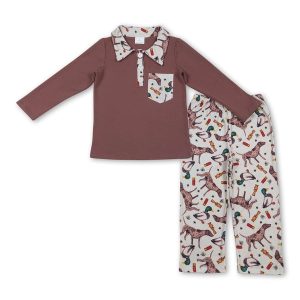 Hunting dog duck call polo shirt pants boys clothing