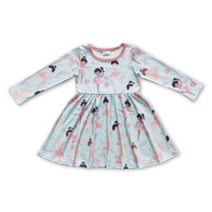 Long sleeves dance ballet baby girls dresses