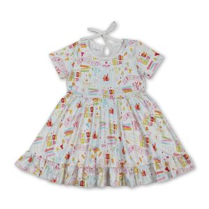 Short sleeves happy place best day ever girl dress
