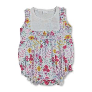 Ruffle floral baby girls spring summer romper