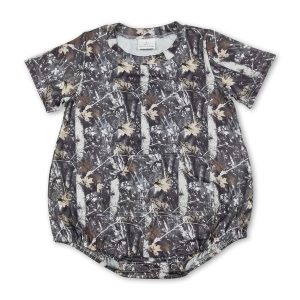 Short sleeves camo pocket baby boy summer romper